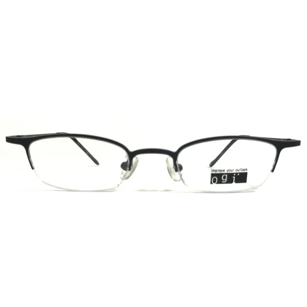 OGI Petite Eyeglasses Frames 2071 COL.10 Black Cat Eye Half Rim 44-20-140